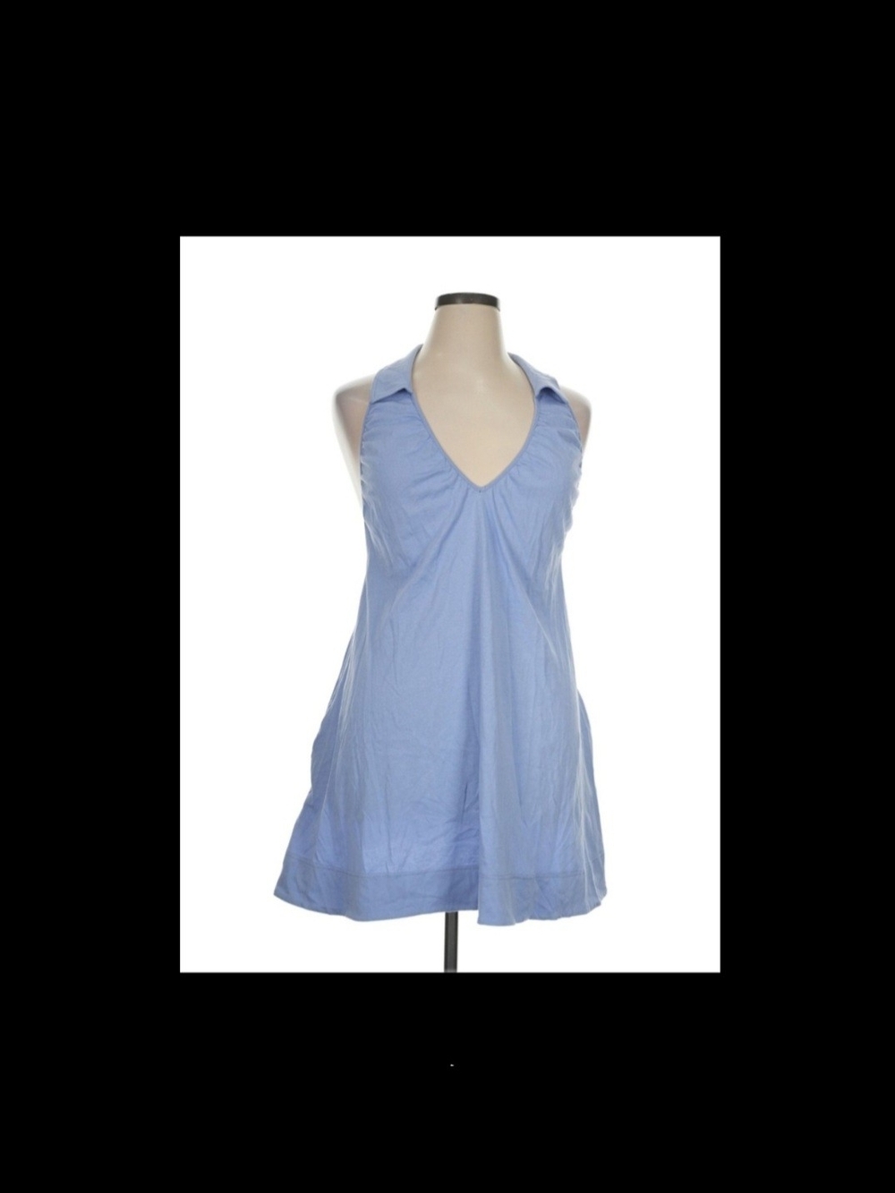 Free People Sky Blue Halter V-Neck Mini Dress